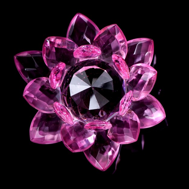 Crystal lotus on a black background