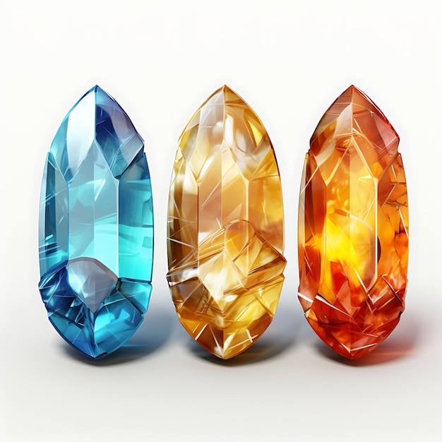Crystal Mineral Gemstone Specimens Concept op witte CHTERGRO Decoratie Object geïsoleerd op witte BG