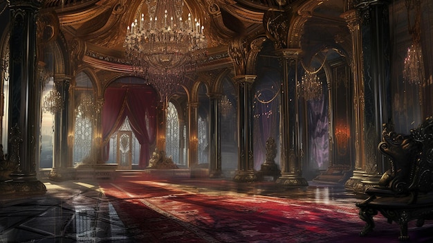 Crystal Palace Throne Room interior Generative Ai