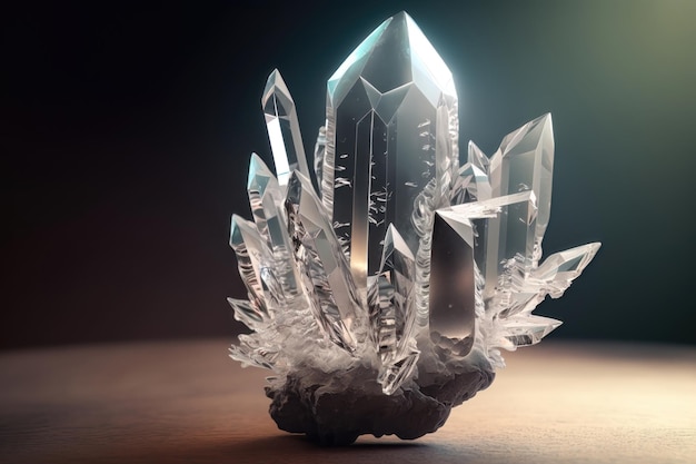 Crystal quartz mineral stone AI generation