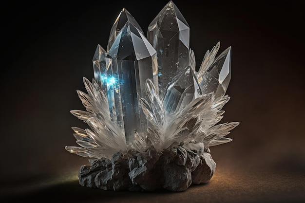 Crystal quartz mineral stone AI generation