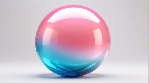 Crystal Radiance 3D Pink and Blue Gradient Ball