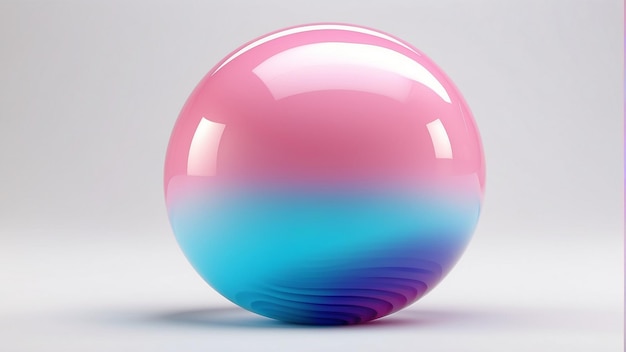 Crystal Radiance 3D Pink and Blue Gradient Ball