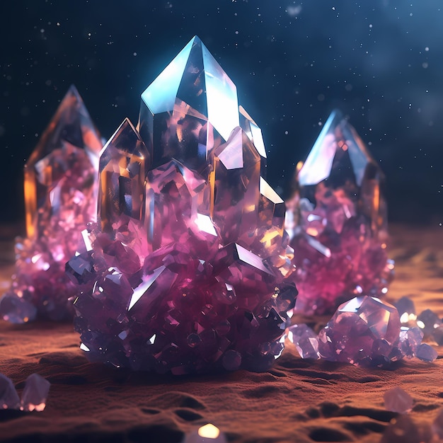 crystal rock 3d render