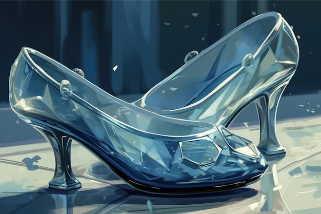 Foto scarpe di cristallo da una fiaba di una principessa