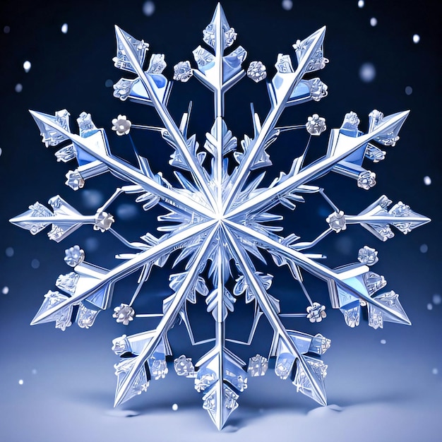 Crystal Snowflake and Snow Background