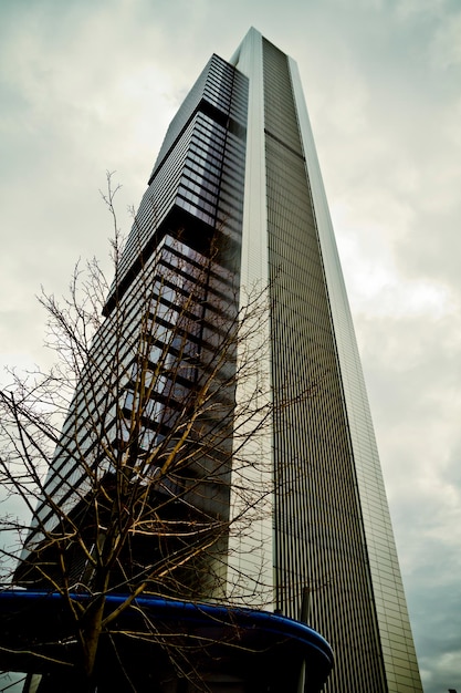 Crystal Tower, wolkenkrabber van Madrid, geplaatst in financiële zone, vier moderne wolkenkrabbers (Cuatro Torres), Spanje