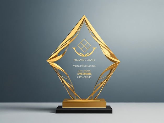 Crystal trophy certificate design template