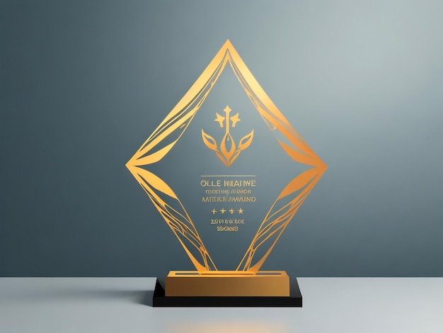 Crystal trophy certificate design template