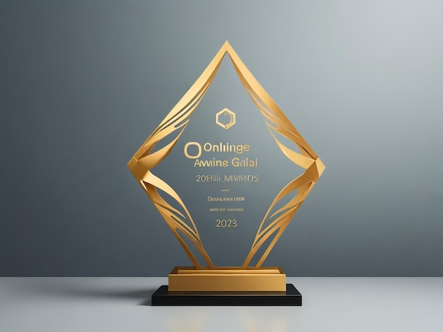 Crystal trophy certificate design template