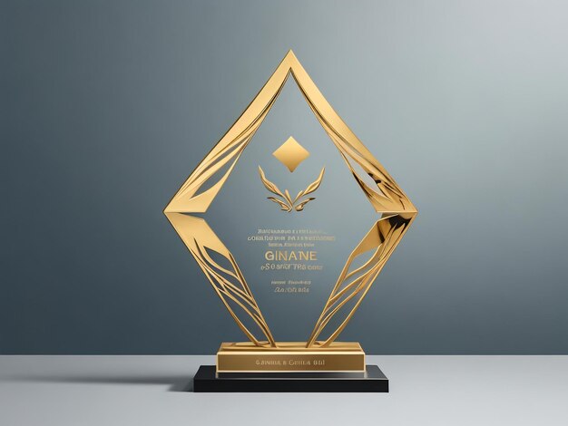 Crystal trophy certificate design template