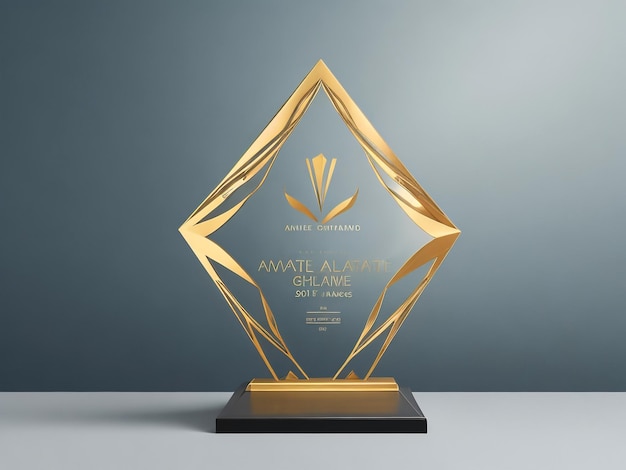 Photo crystal trophy certificate design template