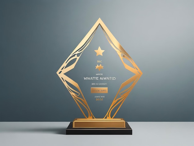 Crystal trophy certificate design template