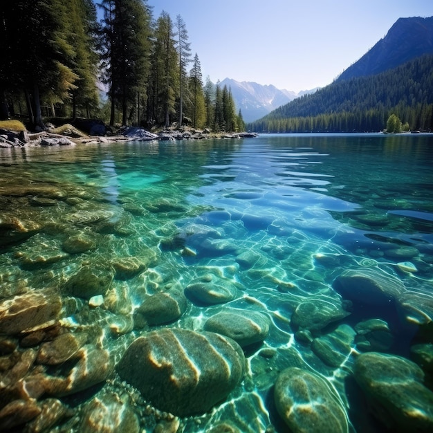 Crystalclear Alpine Lake