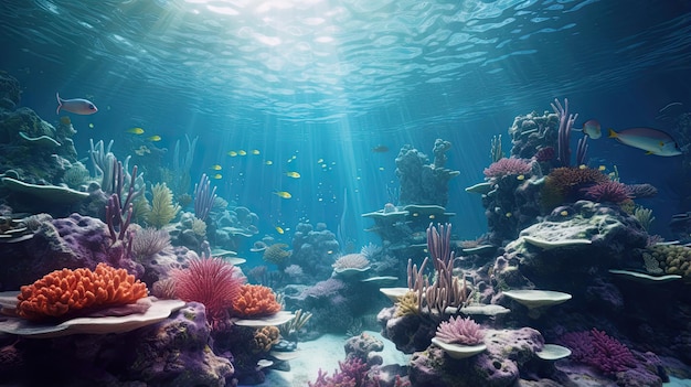 Photo crystalclear underwater coral reef paradise