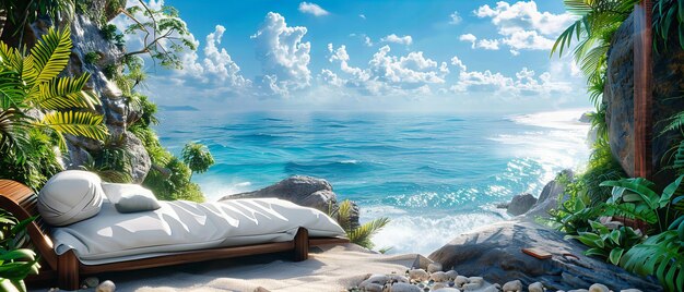 사진 열대 낙원의 크리스탈 클리어 워터스 완벽한 여름 휴가를위한 평온한 해변 풍경 순수한 모래와 함께 이상적인 바다 풍경 이국적인 고립에서 궁극적인 휴가