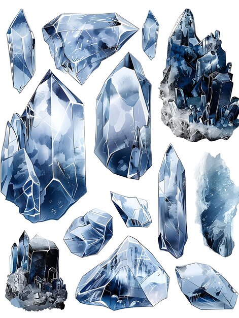 Crystalline Ice Shards Made With Translucent and Frosted Mat Creative Background Decor Collection