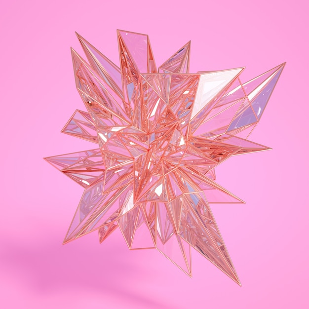 Crystals in abstract motion 3d rendering