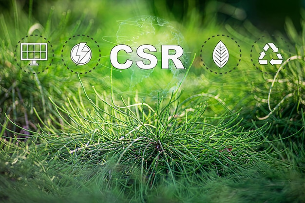 CSR-icon-concept in de hand voor bedrijven en organisaties