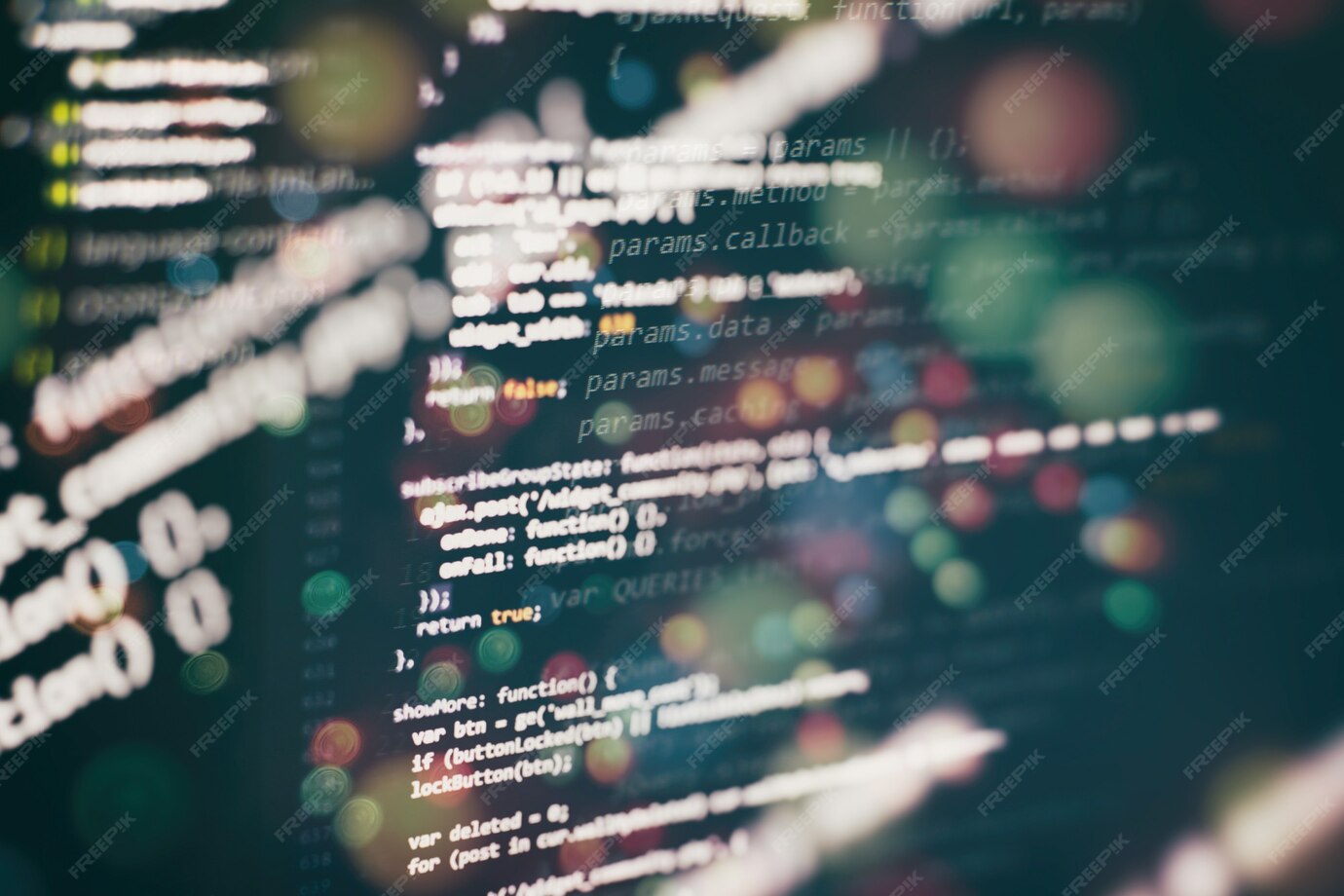 Premium Photo | Css, javascript and html usage. monitor closeup of ...