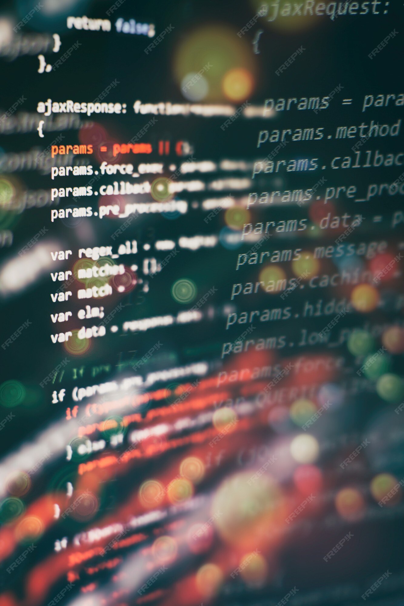 Premium Photo | Css, javascript and html usage. monitor closeup of ...