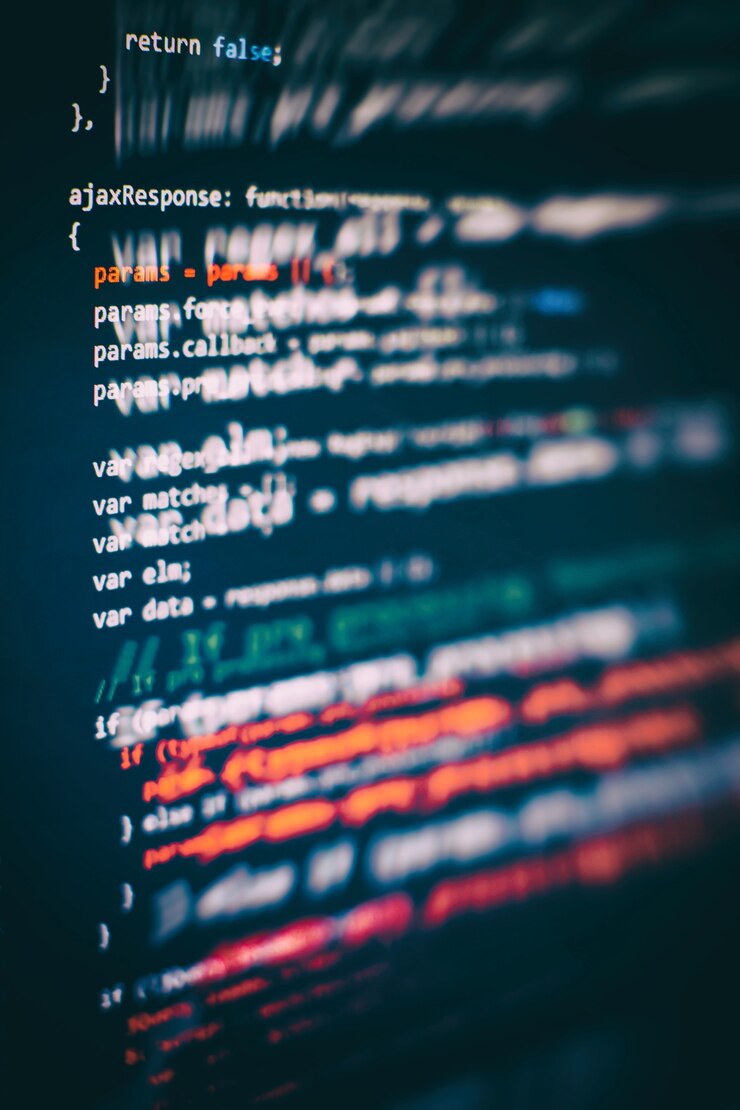 Premium Photo | Css, javascript and html usage. monitor closeup of ...