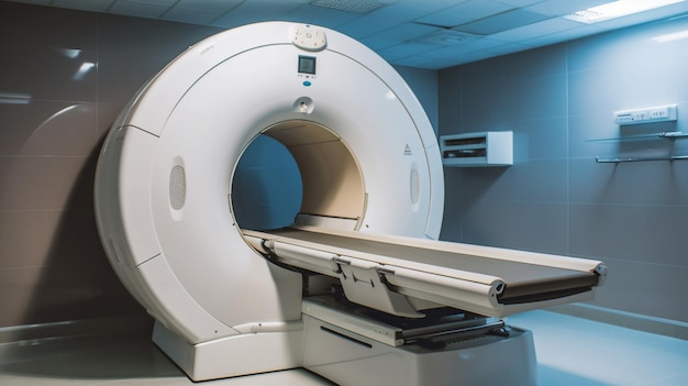 A ct machine is in a hospital room.