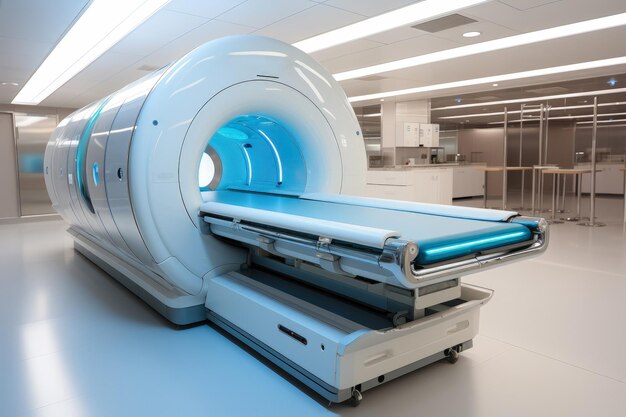 CT Scan Device in Hospital Medical CT or MRI Medical Equipment and Health Care Magnetic Resonance Imaging Machine Created with generative AI