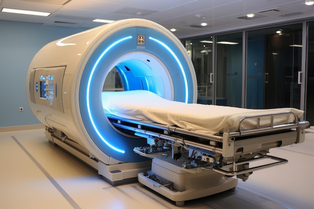 写真 病院の ct スキャン装置 医療用 ct または mri 医療機器およびヘルスケア 生成 ai で作成された磁気共鳴画像装置