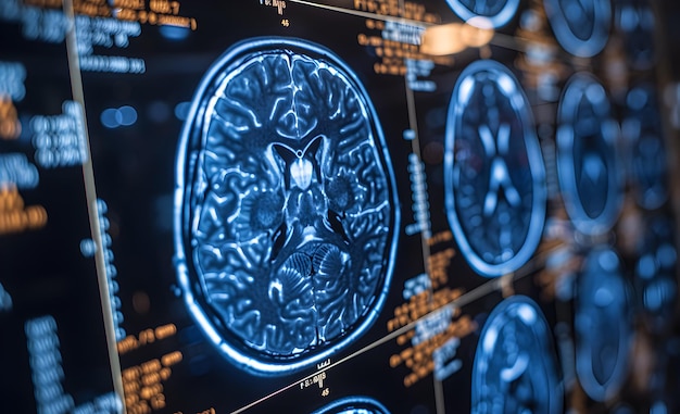 Photo ct scan of the human brain