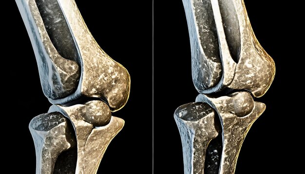 Photo ct scan insights 3d rendering of the knee joint generative ai