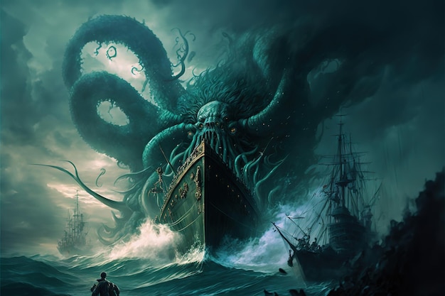 Cthulhu attacks a ship