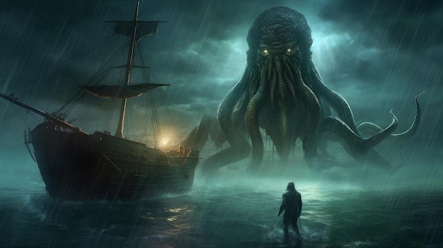 Cthulhu from the world of Lovecraft Generative AI