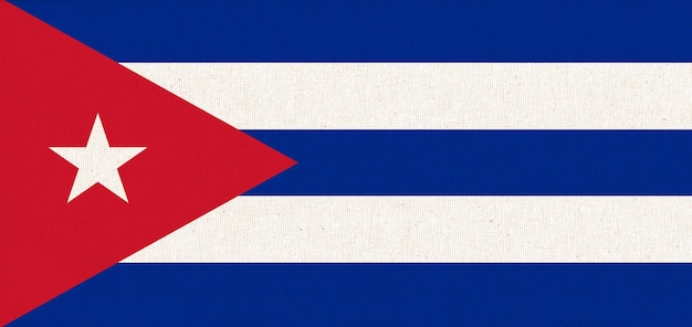 Photo cuba flag on fabric surface fabric texture