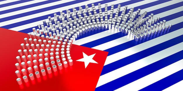 Cuba flag voting parliamentary election concept 3d\
illustration