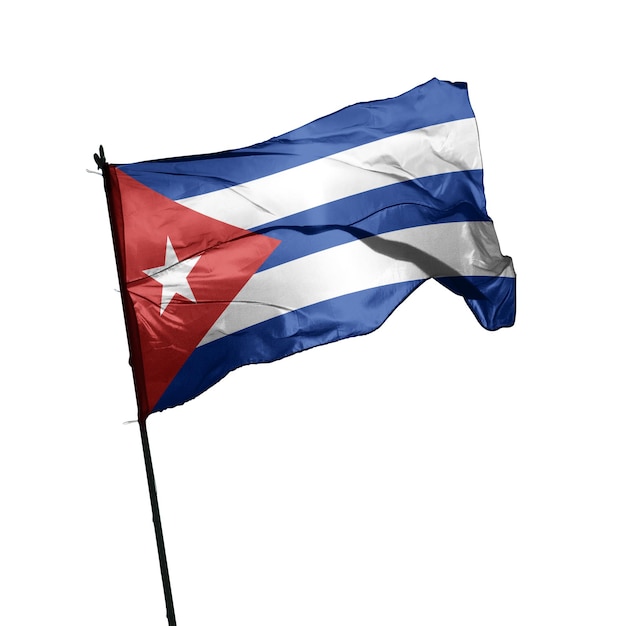 Foto bandiera di cuba su sfondo bianco