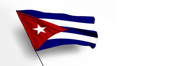 Foto cuba land vlag 3d render en witte achtergrondafbeelding