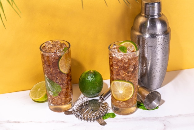 Cuba libre or long island summer cocktail