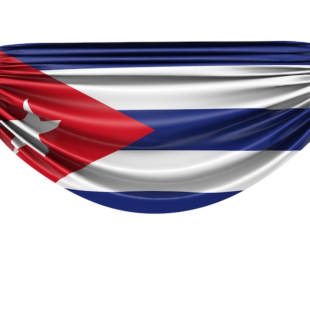 Cuba national flag hanging fabric banner 3D Rendering