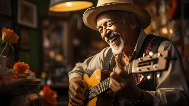 Cubaanse artiest die een bolero speelt in een bar in Havana, Cuba.