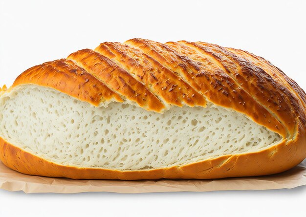 Cuban bread over white background