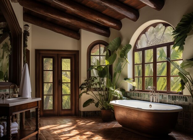 Photo cuban hotel luxury bathroom with traditional style