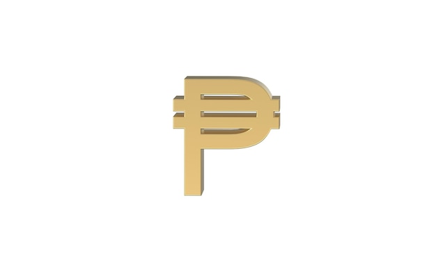 Photo cuban peso currency symbol of cuba in golden 3d