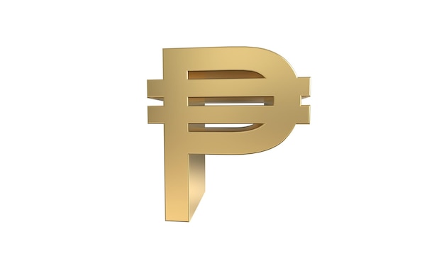 Cuban Peso Currency symbol of Cuba in golden 3d