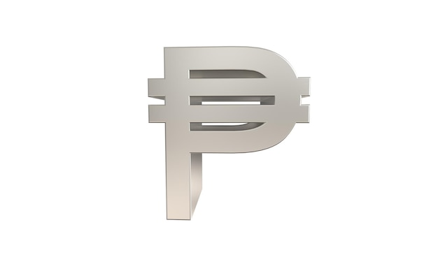 Photo cuban peso currency symbol of cuba in metallic silver