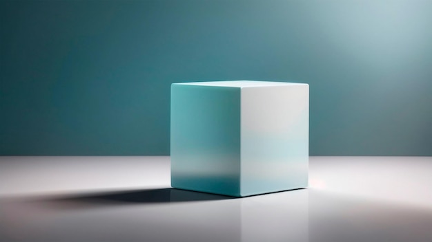 Cube Isolated on a Surface with a Clean Background