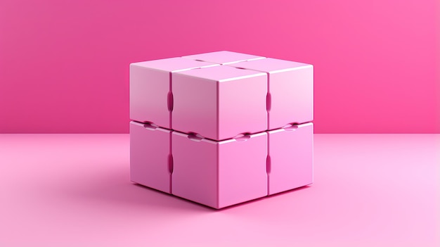 cube puzzle on pink background