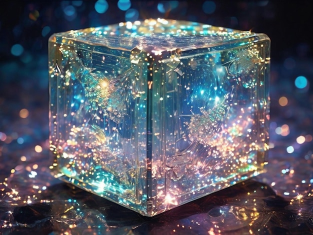 Photo a cube that has a lot of lights on it