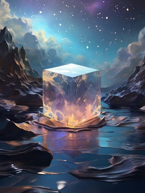 Photo a cube that has the word ice on it