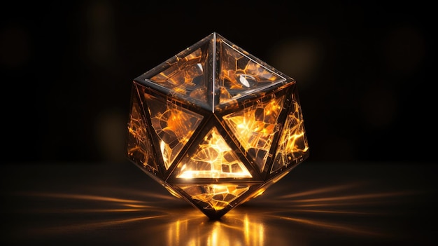 a cube with a glowing light on it